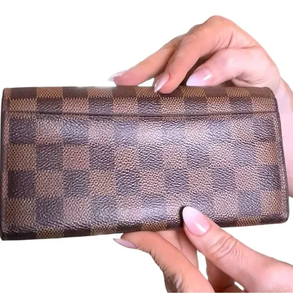 Louis Vuitton Sarah Wallet Damier Ebene Canvas Rose Ballerine Interior - Picture 5 of 17